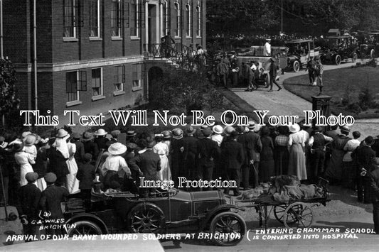 SX 499 - Arrival Of Wounded Soldiers At School Military Hospital, Brighton, Sussex