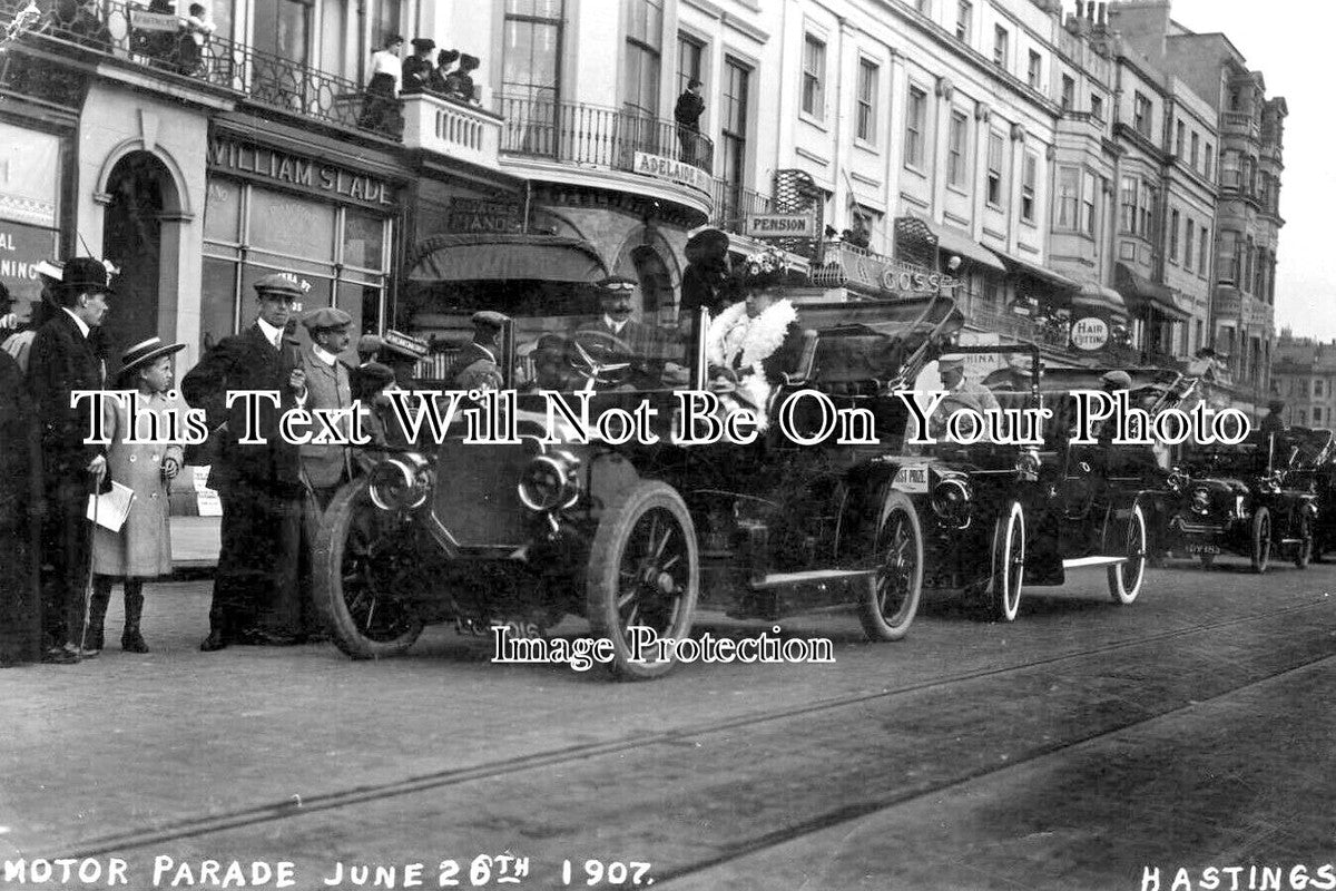 SX 5011 - Motor Parade At Hastings, Sussex 1907