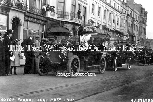 SX 5011 - Motor Parade At Hastings, Sussex 1907