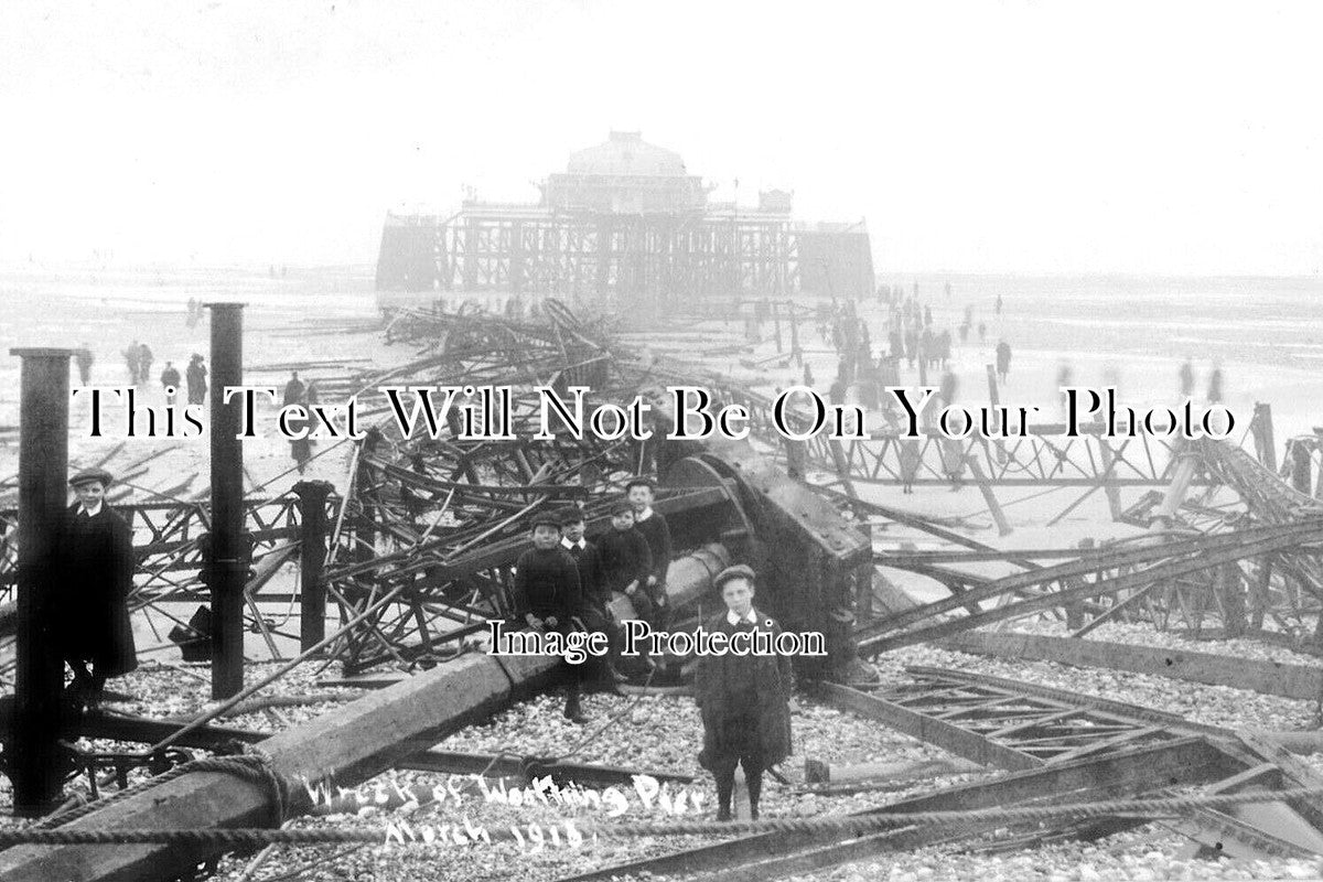 SX 5162 - Wreck Of Worthing Pier, Sussex 1913