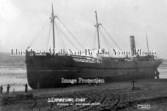 SX 524 - SS Hampshire Coast Ashore At Shoreham-By-Sea, Sussex