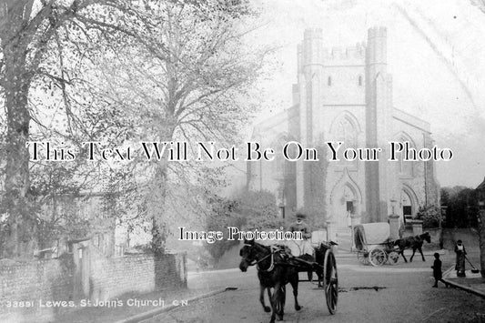 SX 528 - St John's Church, Lewes, Sussex c1904