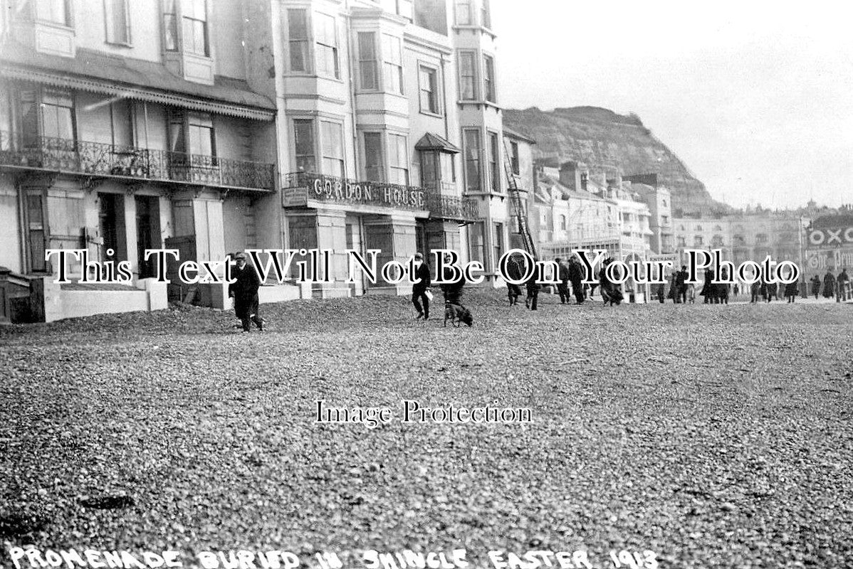 SX 5307 - Hastings Promenade Buried In Shingle, Easter, Sussex 1913