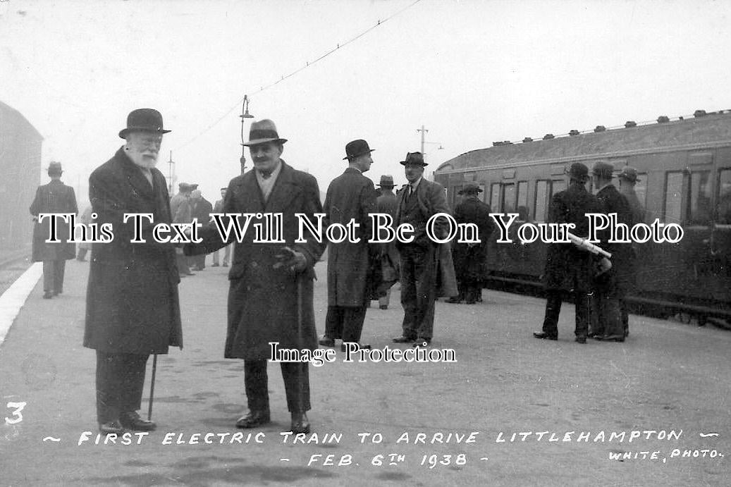 SX 535 - First Electric Train To Arrive, Littlehampton, Sussex c1938