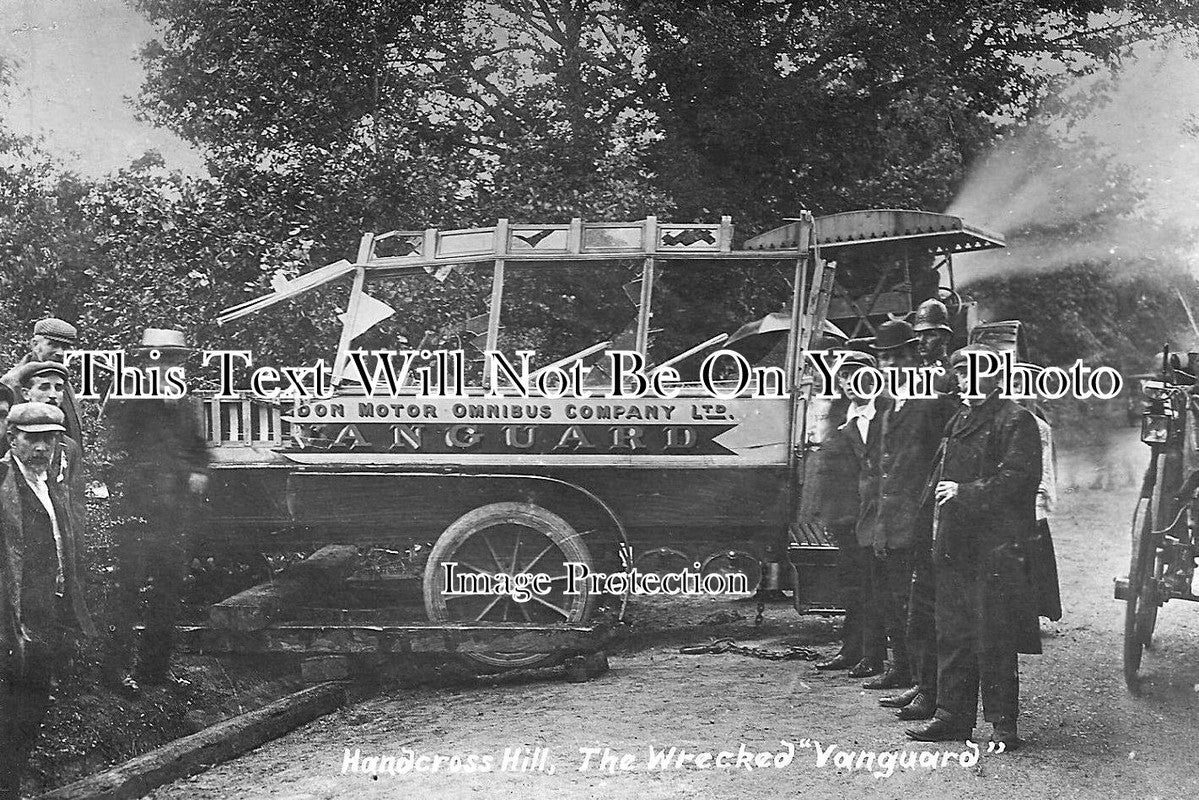 SX 551 - Vanguard Bus Accident, Handcross Hill, Sussex 1906