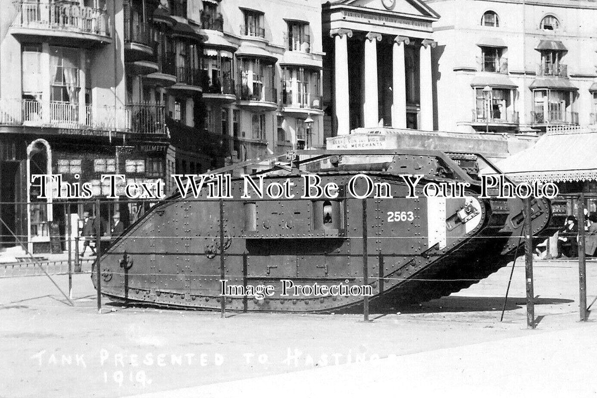 SX 5513 - WW1 Tank Presented To Hastings, Sussex 1919