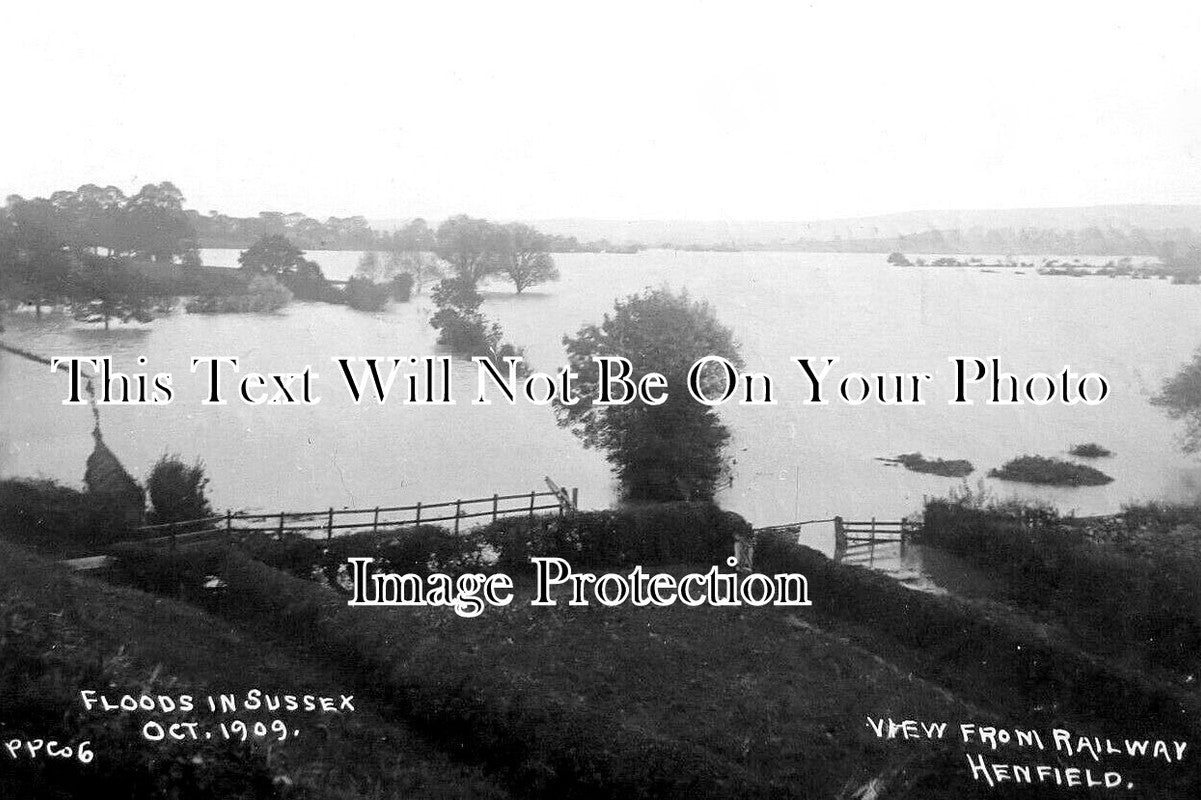 SX 5580 - Floods At Henfield, Sussex 1909