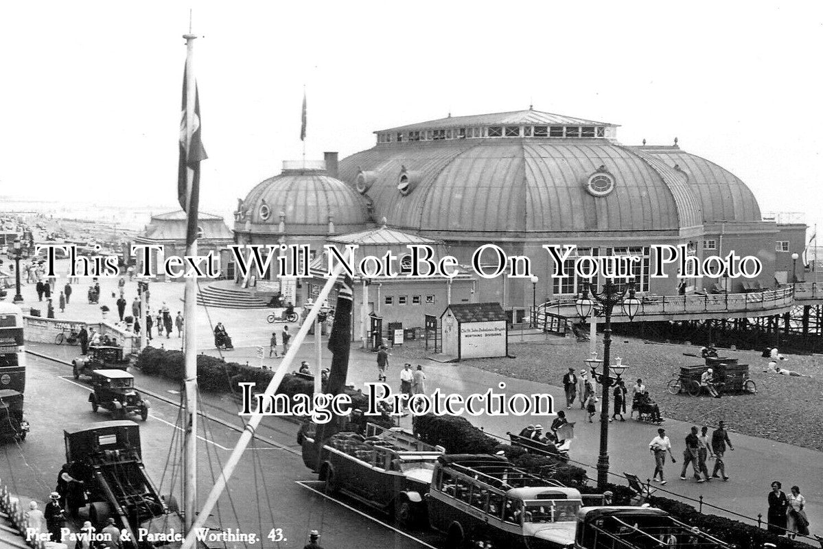 SX 5682 - Pier Pavilion & Parade, Worthing, Sussex c1937