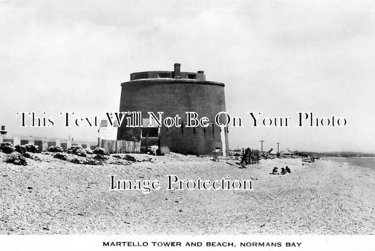 SX 5779 - Martello Tower & Beach, Normans Bay, Sussex