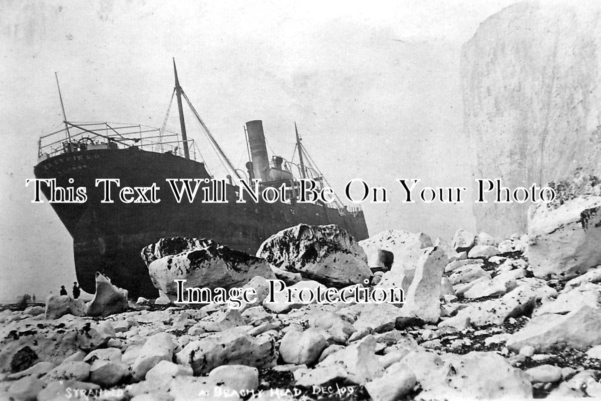 SX 5811 - Stranded At Beachy Head, Shipwreck, Sussex 1909