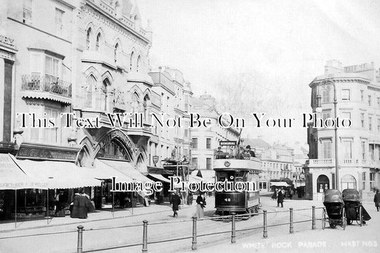 SX 5870 - White Rock Parade, Hastings, Sussex c1909