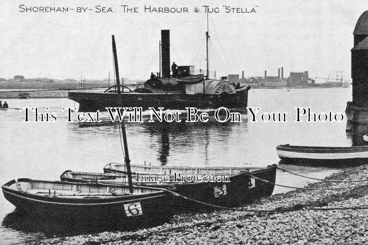 SX 593 - Harbour Steam Paddle Tug 'Stella' Shoreham By Sea, Sussex