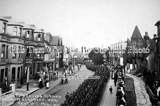 SX 63 - Soldiers Leaving Horsham, Sussex WW1 1914