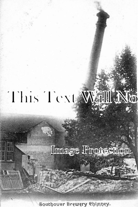 SX 652 - Southover Brewery Chimney Demolished, Lewes, Sussex 1905