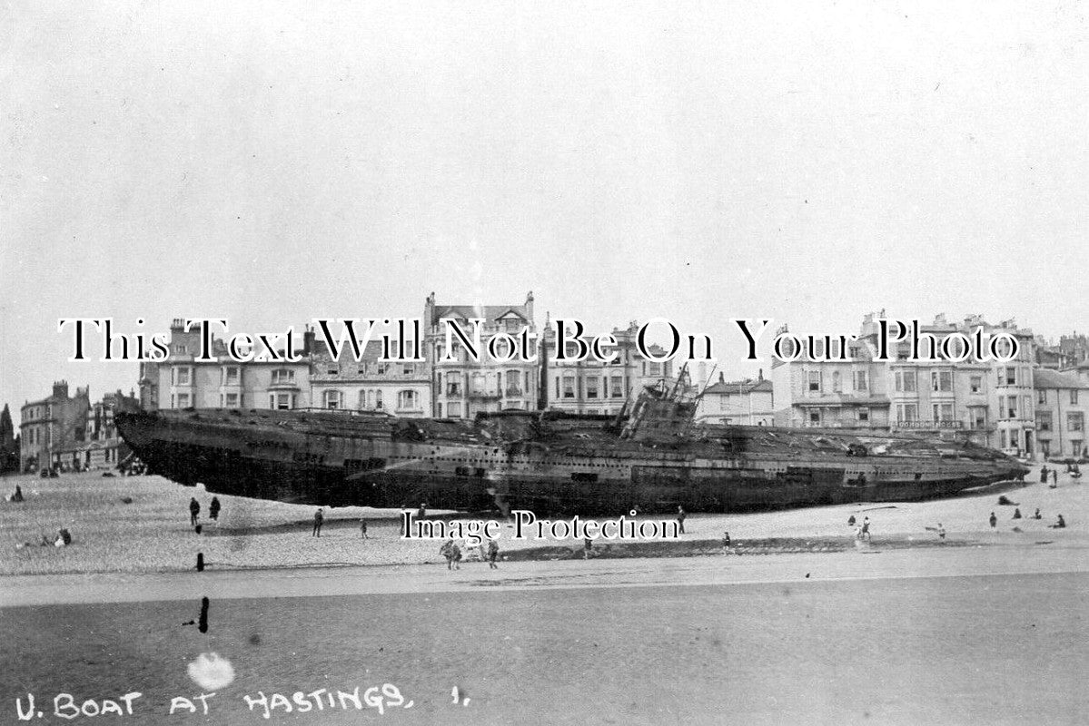 SX 729 - German U Boat Washed Ashore At Hastings, Sussex April 1919