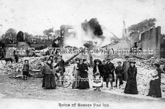 SX 732 - Ruins Of The Sussex Pad Inn After The Fire, Lancing, Sussex 1905