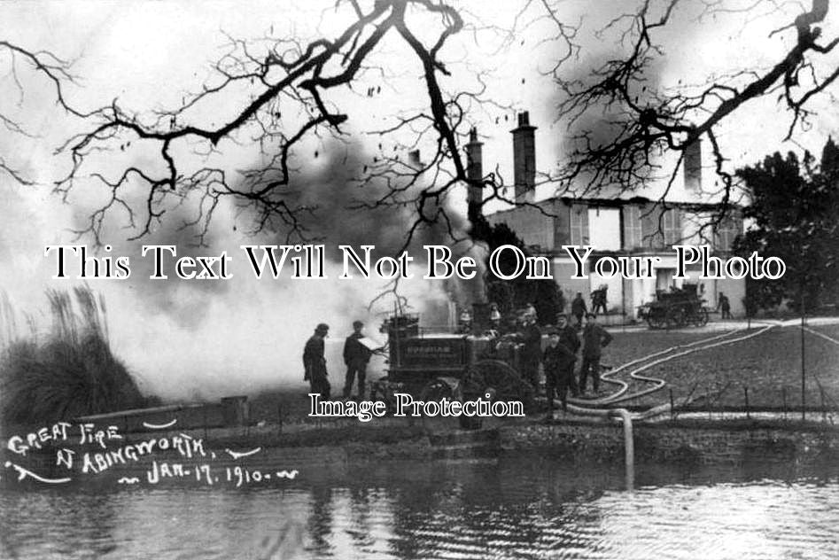 SX 754 - Great Fire At Abingworth, Sussex 1910