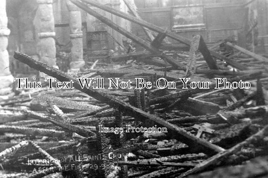 SX 769 - Interior Of All Saints Church After Fire, Eastbourne, Sussex 1927