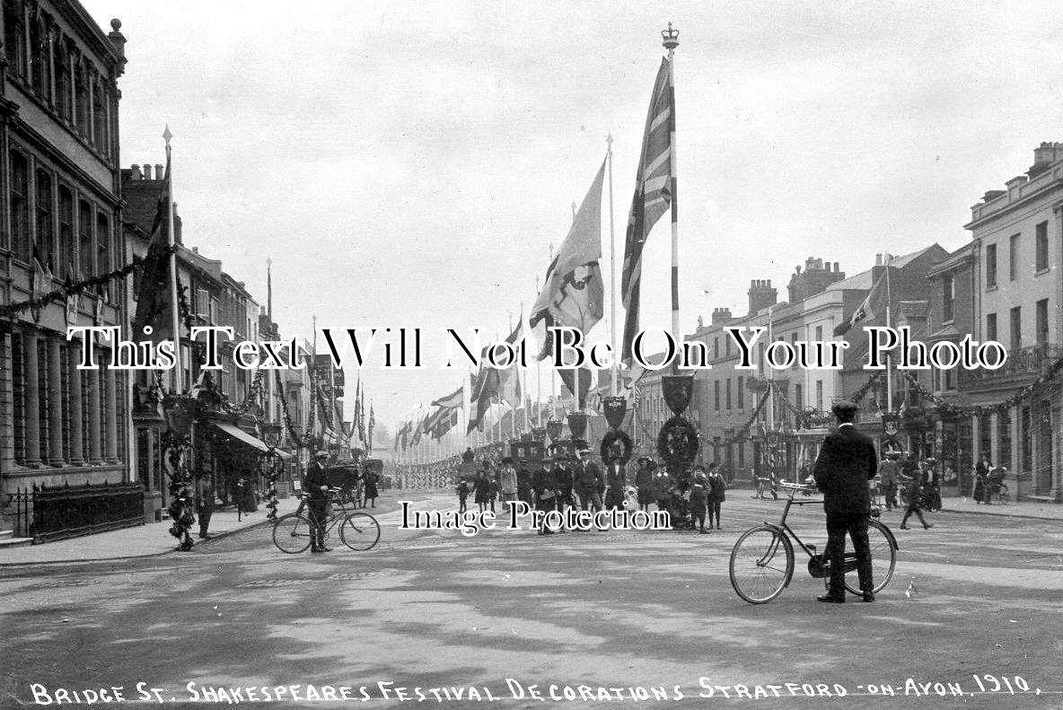 WA 109 - Bridge Street, Shakespeare Festival Decorations, Stratford On Avon, Warwickshire 1910