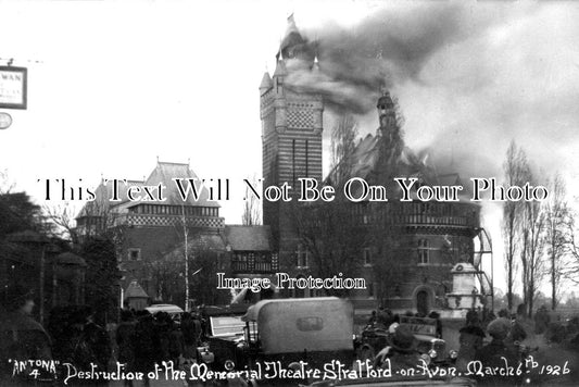WA 1221 - Memorial Theatre Fire, Stratford On Avon, Warwickshire c1926