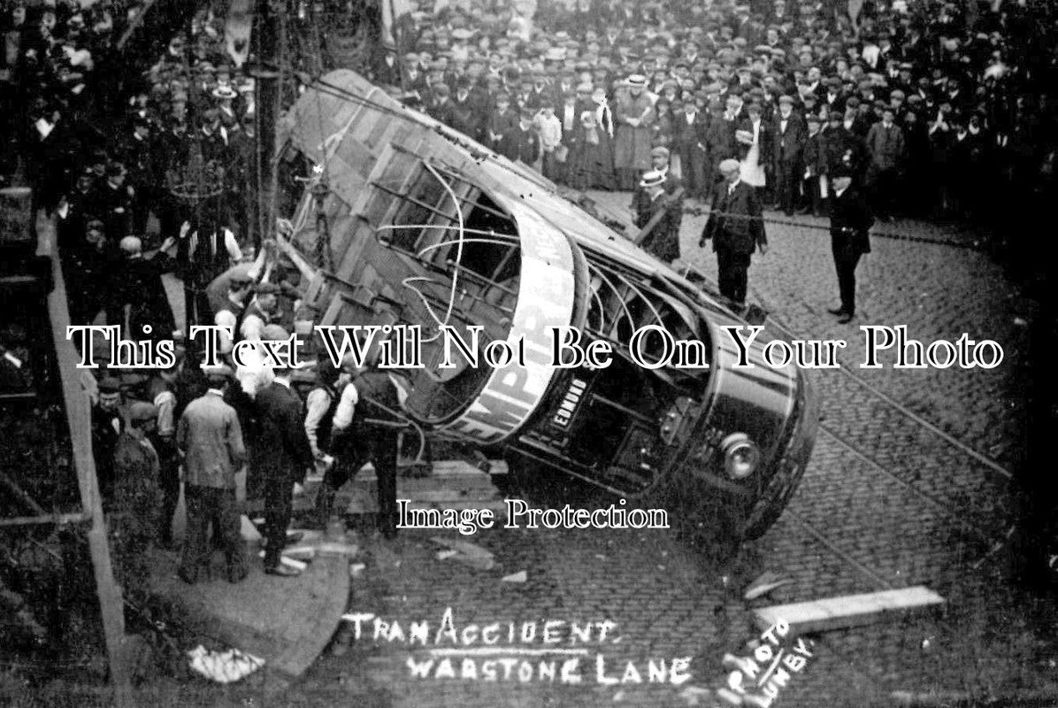 WA 1227 - Tram Accident, Warstone Lane, Birmingham, Warwickshire 1907