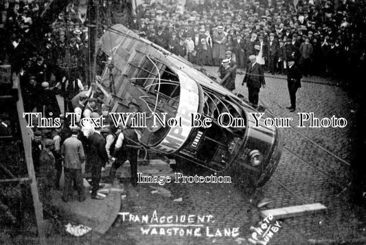 WA 1227 - Tram Accident, Warstone Lane, Birmingham, Warwickshire 1907