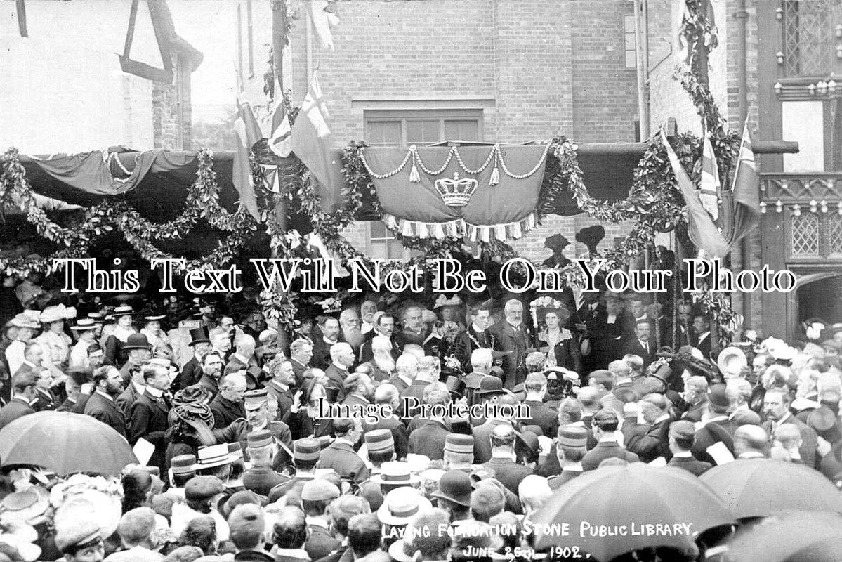 WA 1295 - Laying Library Foundation Stone, Stratford On Avon, Warwickshire