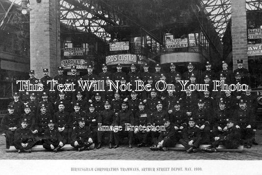 WA 161 - Staff At Arthur Street Tramway Depot, Birmingham, Warwickshire 1910