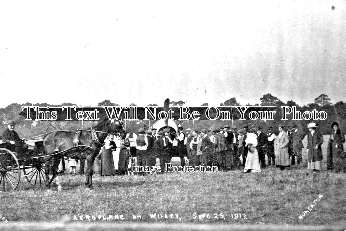 WA 1630 - Aeroplane At Willey, Rugby, Lutterworth, Warwickshire 1913