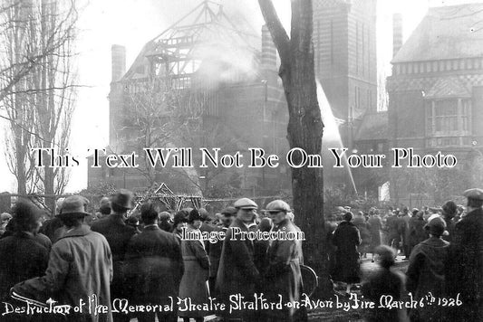 WA 1910 - Stratford On Avon Memorial Theatre Fire, Warwickshire 1926