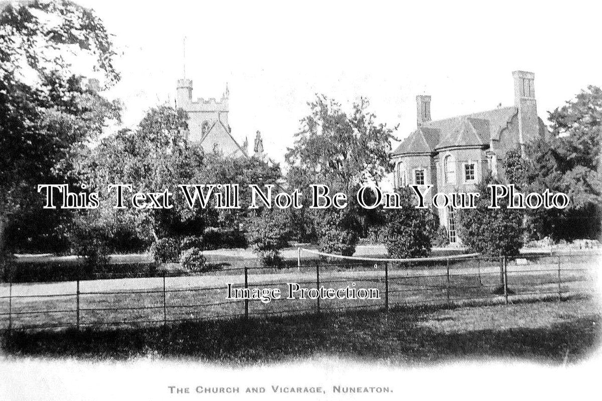 WA 1952 - The Church & Vicarage, Nuneaton, Warwickshire c1903