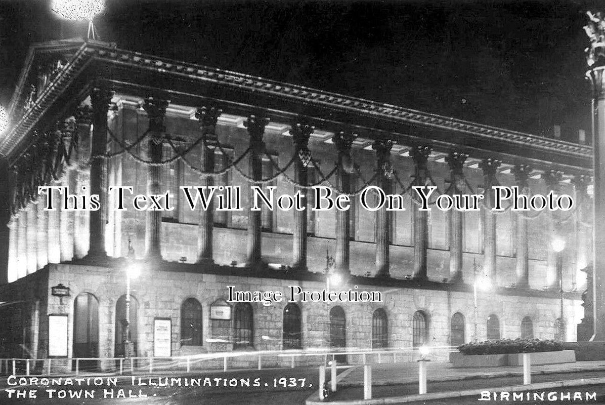 WA 2008 - Coronation Illuminations, Birmingham Town Hall, Warwickshire 1937