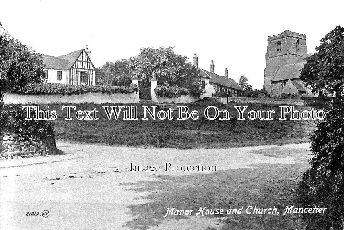 WA 2135 - Manor House & Church, Mancetter, Atherstone, Warwickshire c1919