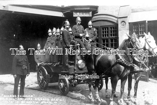 WA 2243 - Birmingham Fire Brigade Horse Drawn Engine, Warwickshire c1911