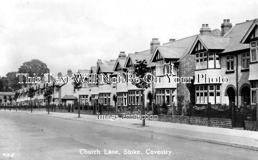 WA 2495 - Church Lane, Stoke, Coventry, Warwickshire c1936