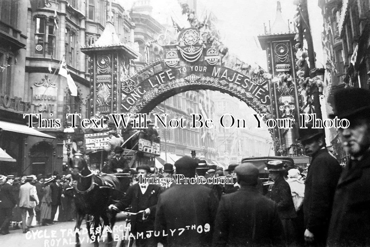 WA 548 - Cycle Trades Arch, Royal Visit, Birmingham, Warwickshire 1909