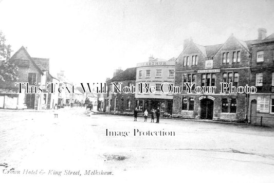 WI 1064 - Crown Hotel & King Street, Melksham, Wiltshire c1907