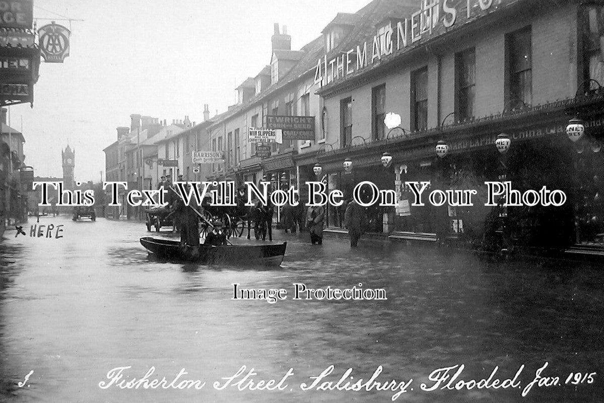 WI 110 - Floods, Fisherton Street, Salisbury, Wiltshire 1915