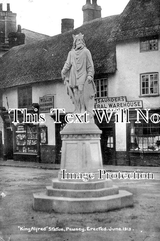 WI 1340 - King Alfred Statue, Pewsey, Wiltshire