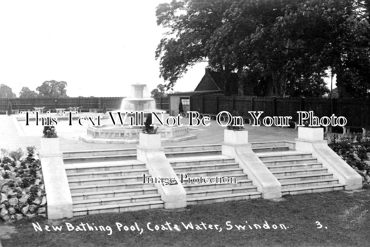 WI 1393 - New Bathing Pool, Coate Water, Swindon, Wiltshire c1937