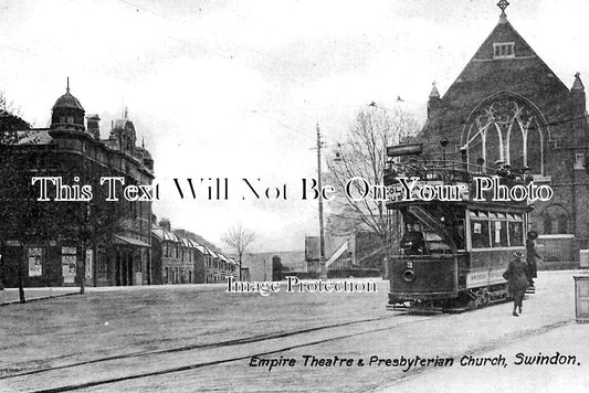 WI 1394 - Empire Theatre & Presbyterian Church, Swindon, Wiltshire