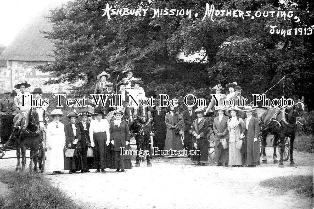 WI 1407 - Ashbury Mission Mothers Outing, Wiltshire 1913