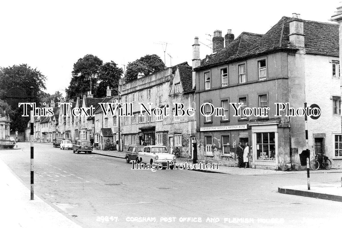 WI 1472 - Corsham Post Office & Flemish Houses, Wiltshire c1965