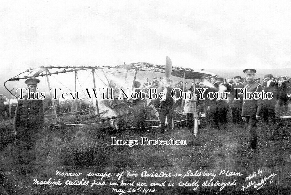 WI 1668 - Aeropane Crash Accident, Salisbury Plain, Wiltshire 1913