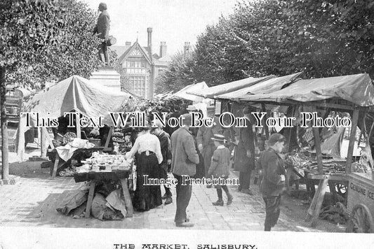WI 1742 - The Market, Salisbury, Wiltshire c1907
