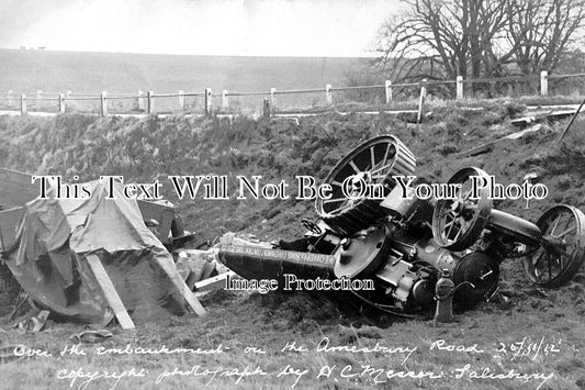 WI 1774 - Traction Engine Accident, Amesbury Road, Wiltshire 1912