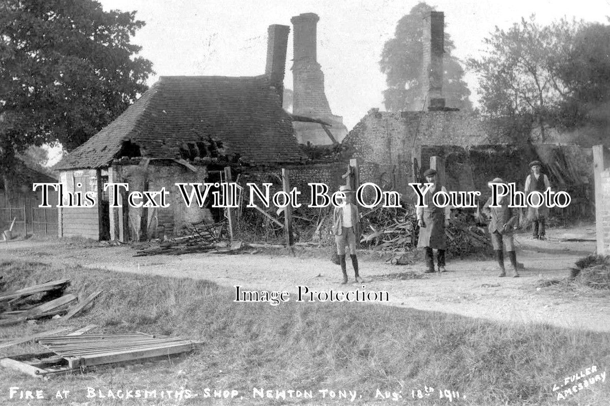 WI 257 - Fire At Blacksmiths Shop, Newton Tony, Wiltshire 1911