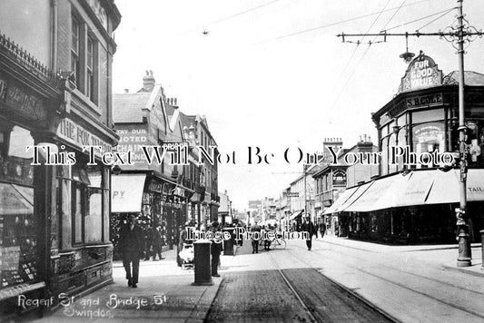 WI 684 - Regent Street & Bridge Street, Swindon, Wiltshire c1914