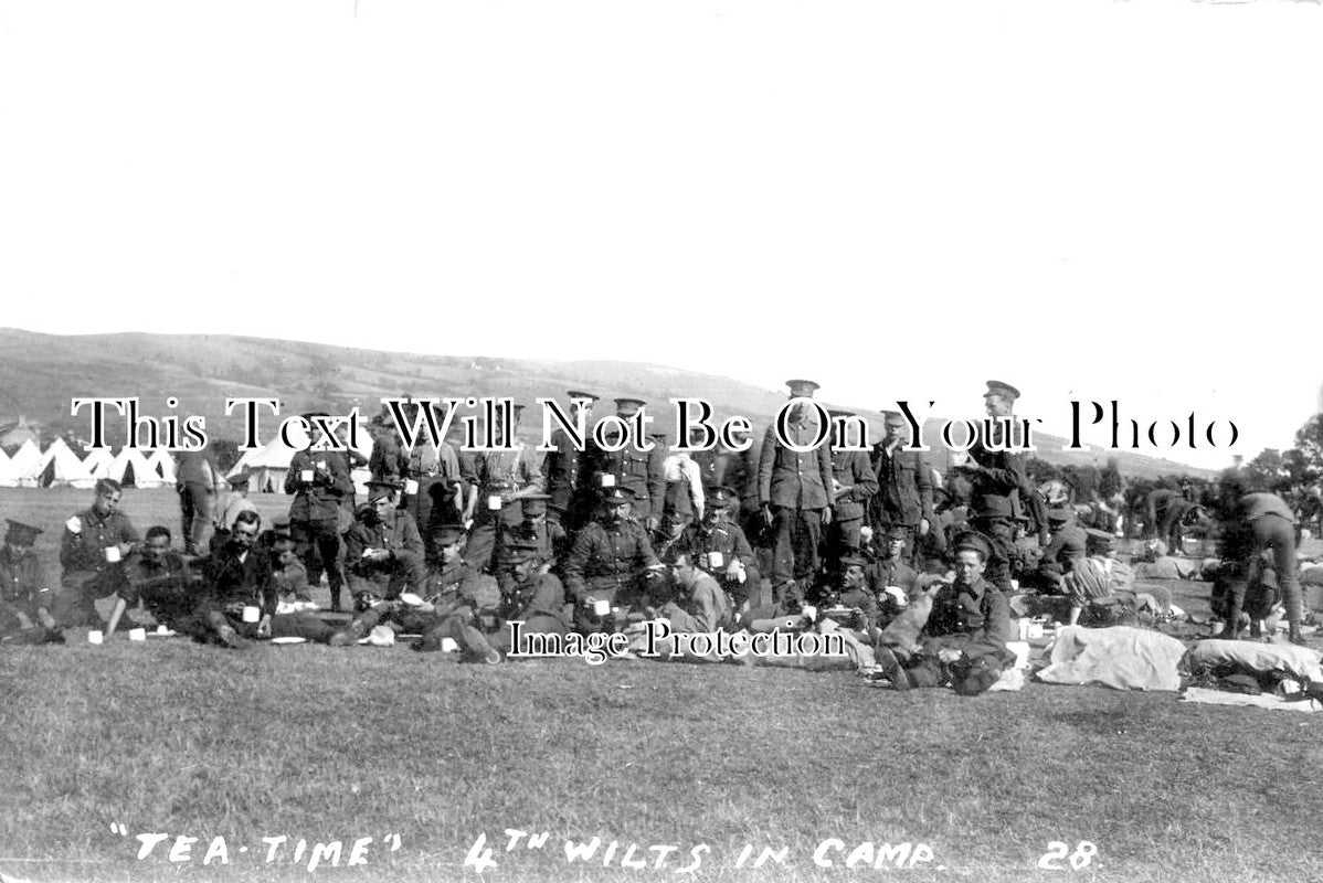 WI 832 - 4th Wiltshire Regiment In Camp, Wiltshire WW1