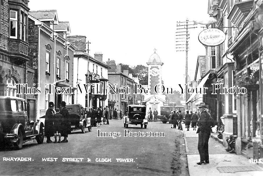 WL 117 - West Street & Clock Tower, Rhayader, Wales